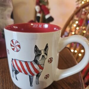 Sheffield Home Dog Mug with Red and White Design